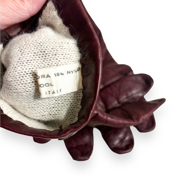 ETIENNE AIGNER Angora Wool Lined Leather Gloves - Picture 3 of 5